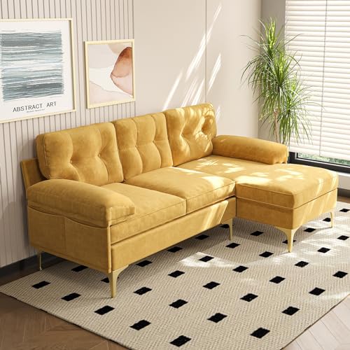 Blue L Shaped Sectional Sofa with Reversible Chaise T1770