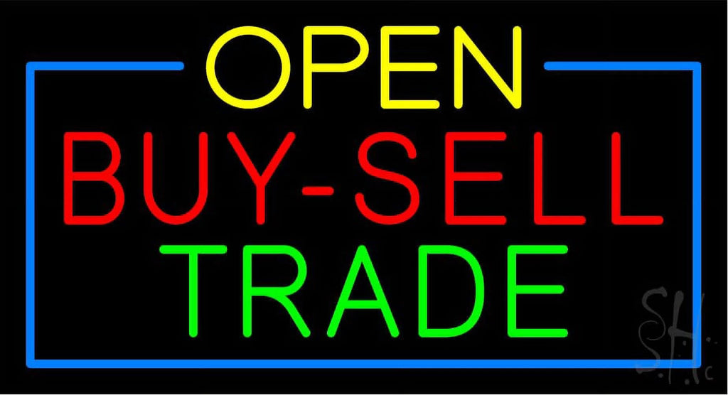 Yellow Blue Border LED Neon Sign 13 x 24 inches with Dimmer X9902