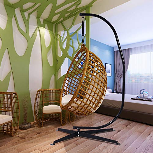 Black Heavy-Duty Steel Hammock Chair Stand Only Y8736