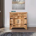 2 Drawer Mango Wood Cabinet Console, Rustic Brown B677
