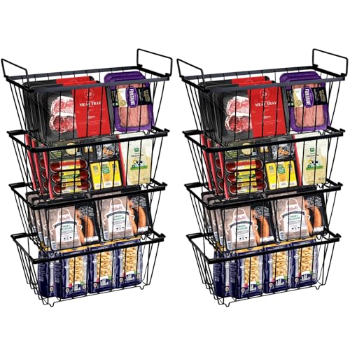6 Pack Black Freezer Organizer Bins B4814