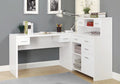 White L-Shaped 8 Drawer Computer Desk P408223