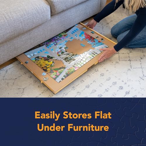 Puzzle Board with Drawers – 1000 Piece Wooden Puzzle Board with Sorting Trays C4452