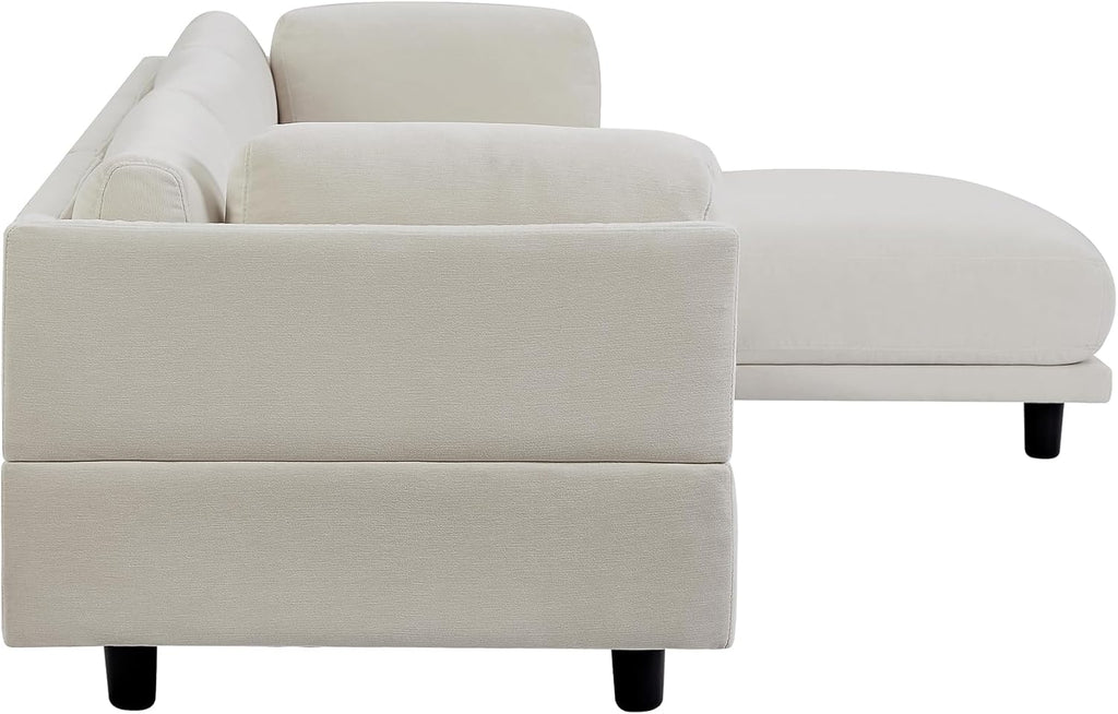 L Shaped Modular Sectional Sofa with Extra Wide Chaise and Polyester Blend Upholstery D1384