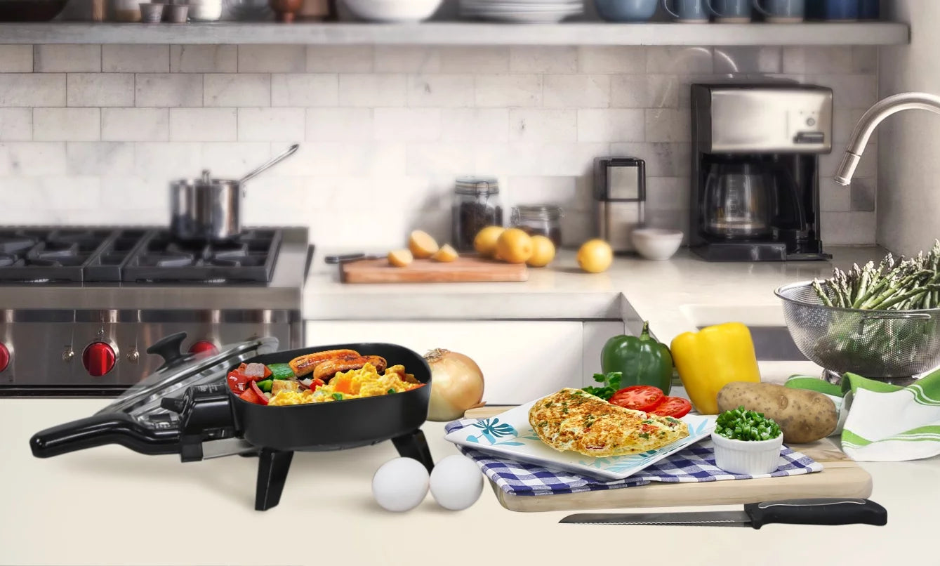 7" Electric Skillet with Glass Lid C4843