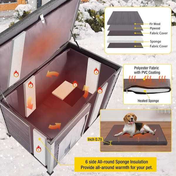 Insulated Outdoor Dog House with Waterproof Roof R606380