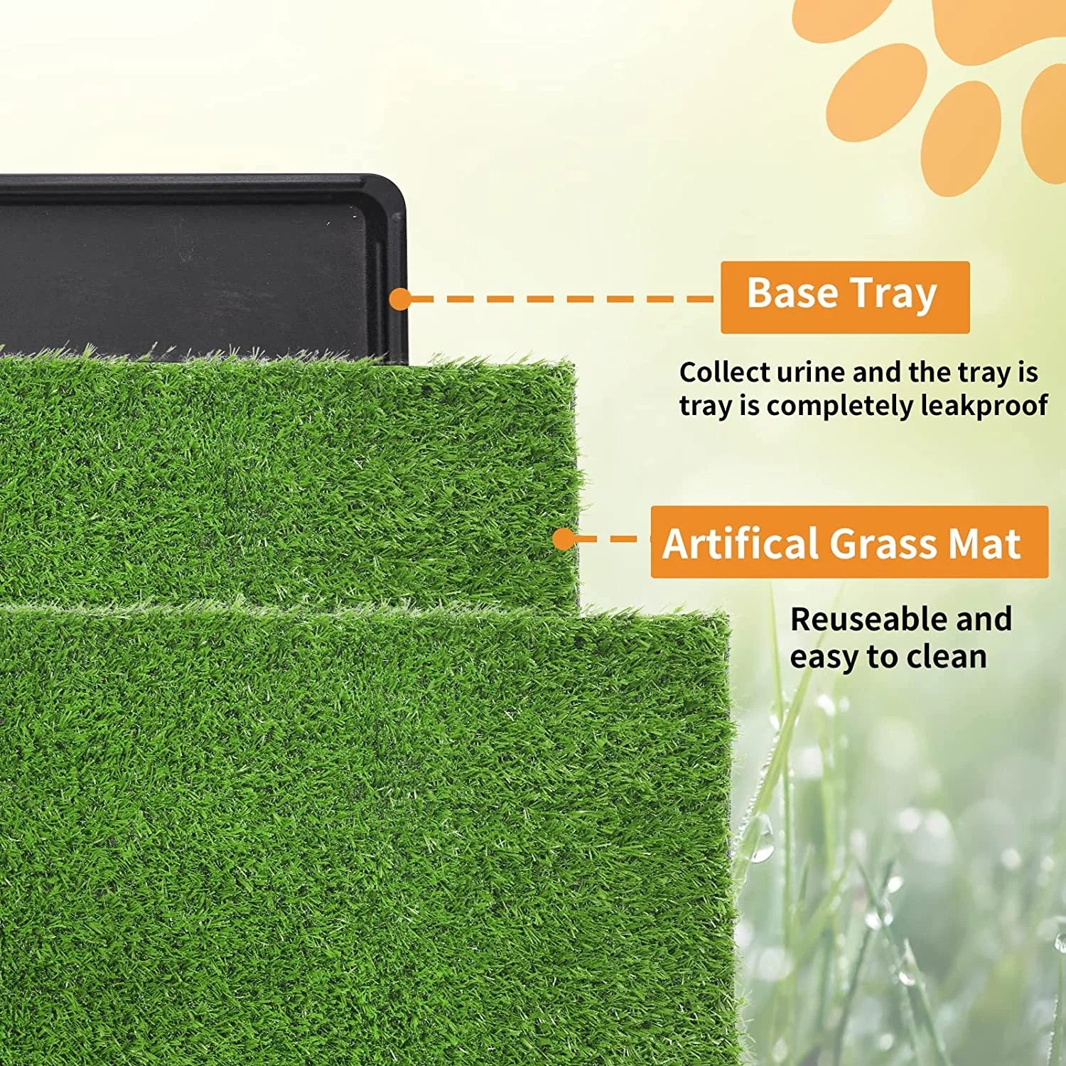 2-Pack Replacement Artificial Grass Pad with Drainage Holes X42104