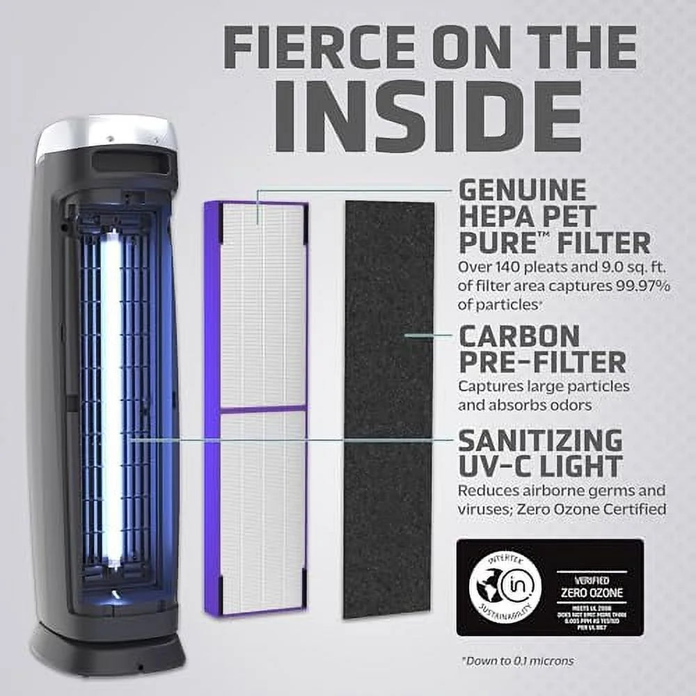 HEPA 13 Air Purifier, Black, 28" G124