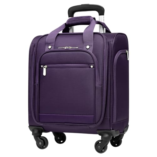 Underseat Carry On Luggage Softside Lightweight Spinner Suitcase O572