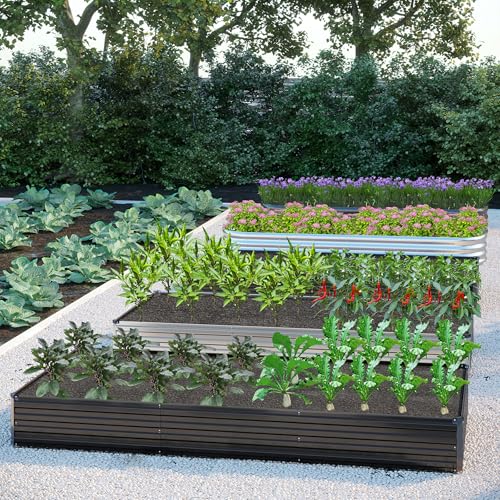 2PCS 12x4x1FT Galvanized Raised Garden Bed Kit A210313