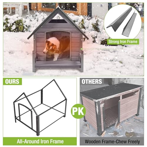 Insulated Dog Kennel with Metal Frame R94294