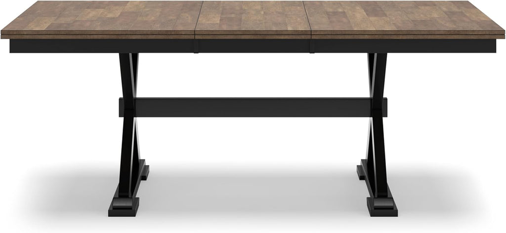 78" W x 40" D x 30" H Black Dark Brown Dining Extension Table N650