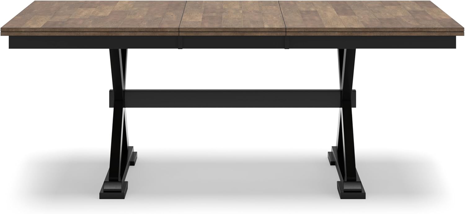 78" W x 40" D x 30" H Black Dark Brown Dining Extension Table N650