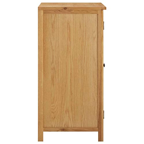 Solid Oak Wood Wardrobe with Hanging Rail and Drawers K81249
