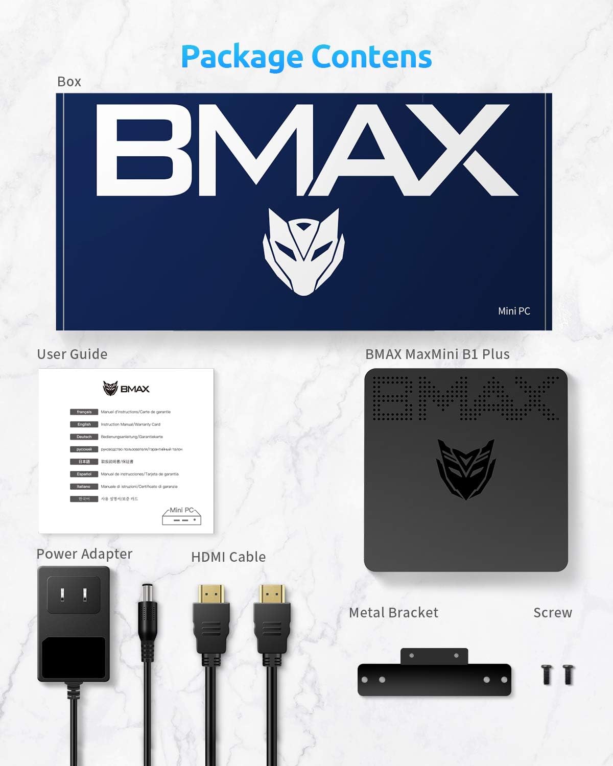 Mini PC N4000 6GB DDR4 64GB eMMC Fanless Dual WiFi HDMI+VGA 4K Dual-Screen BT4.2 USB x4 P46957