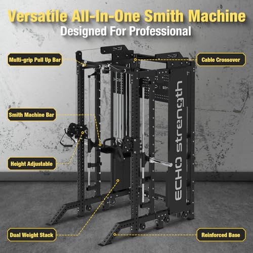 Commercial Functional Trainer Cable Machine with Dual Weight Stacks D978652