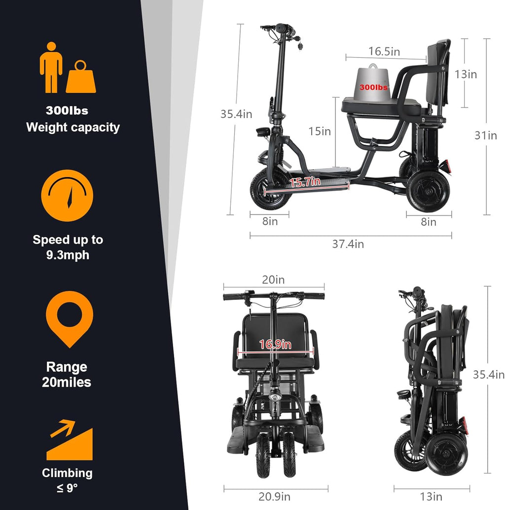 Ultra Lightweight Folding Electric Scooter with Seat K1225