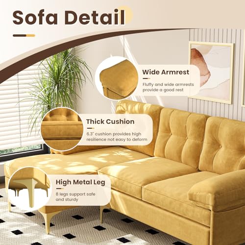 Blue L Shaped Sectional Sofa with Reversible Chaise T1770