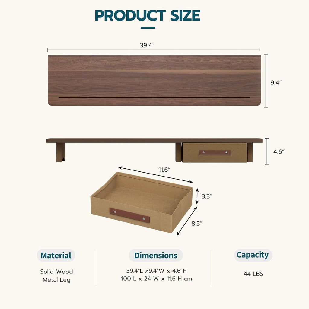 Dual Monitor Riser with Drawers V467