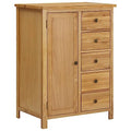 Solid Oak Wood Wardrobe with Hanging Rail and Drawers K81249