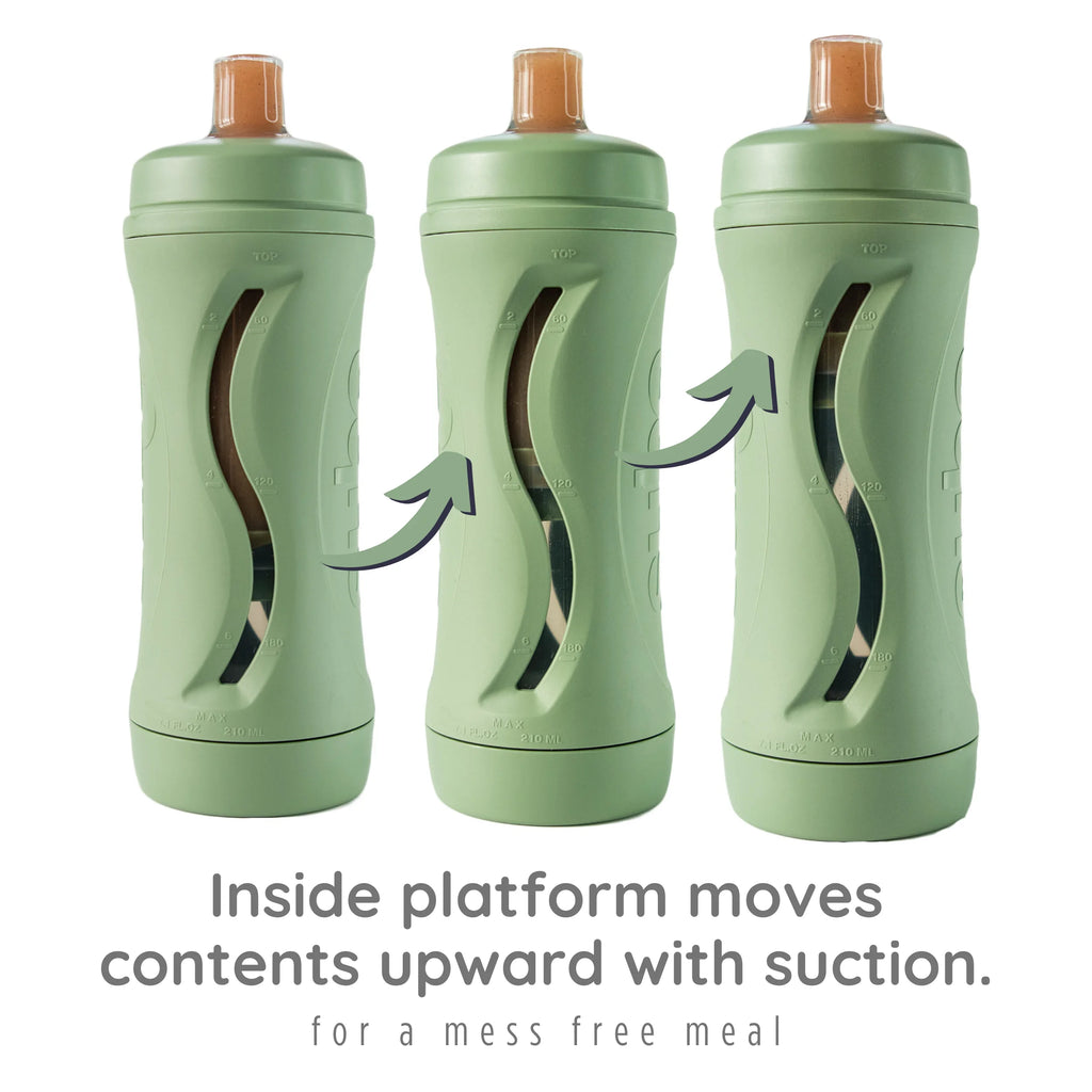 Baby Food Bottle Self Feeder Reusable Silicone Cup Sage J3360