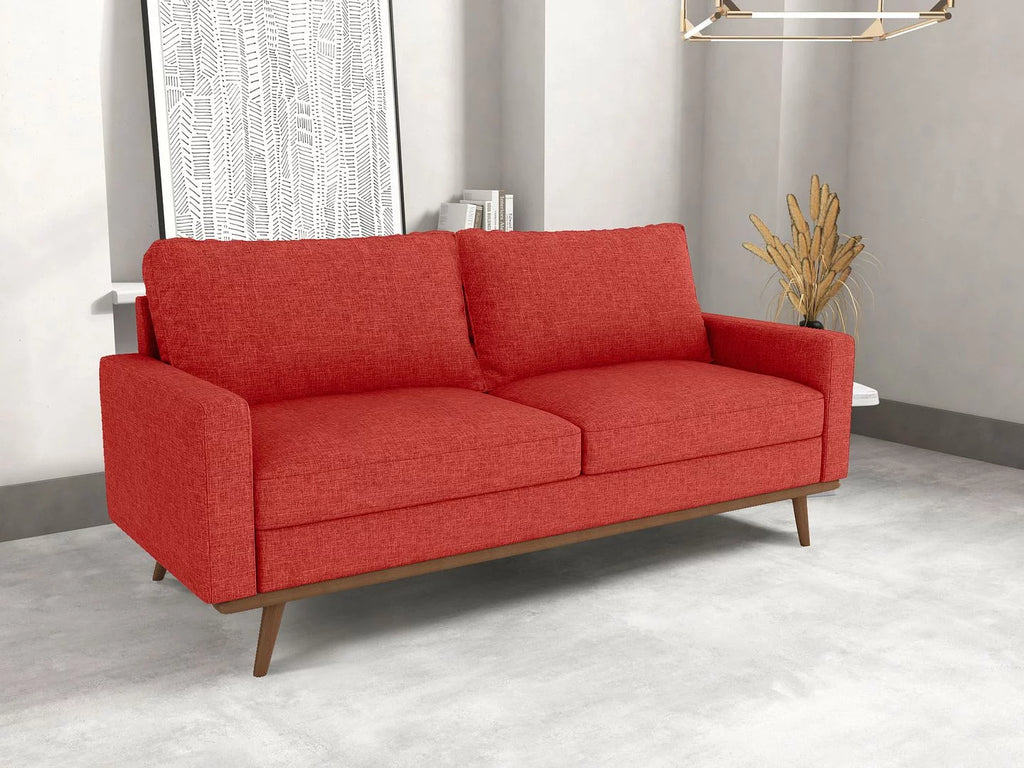 70" Linen Sectional Sofa Sleeper Sofa Oxy Fire Red Z69613
