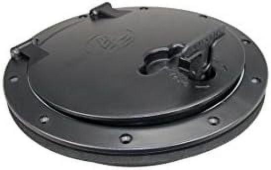Black Plastic 6'' Waterproof Deck Plate Cover with Storage Bag Lock Design G2612