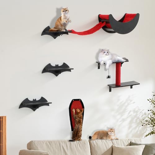 7pcs Wall-Mounted Cat Shelves Set with Scratching Board P407