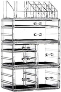 Large Clear Makeup Organizer with 8 Drawers, Set of 3 S18450