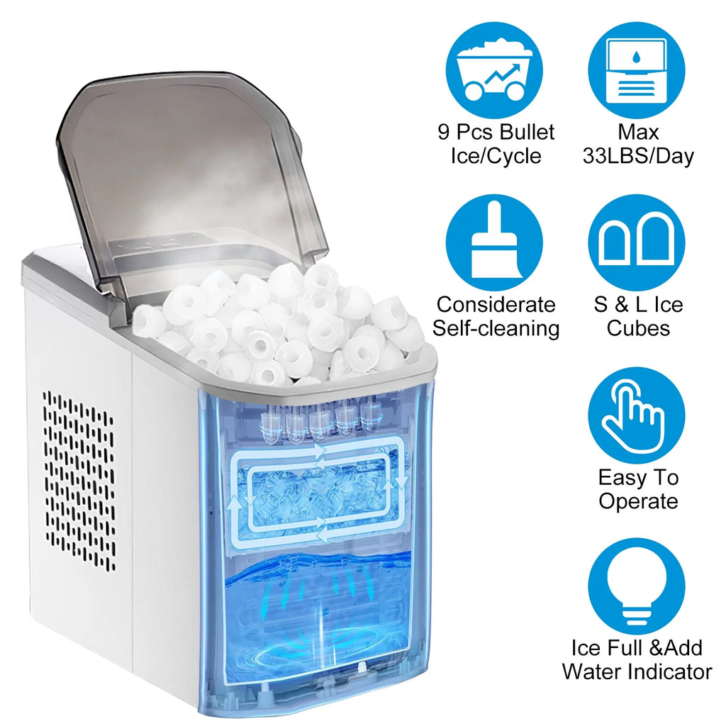 White Portable Countertop Ice Maker G9487