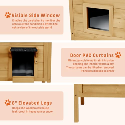 Large Grey Wooden Outdoor Cat House Z44162