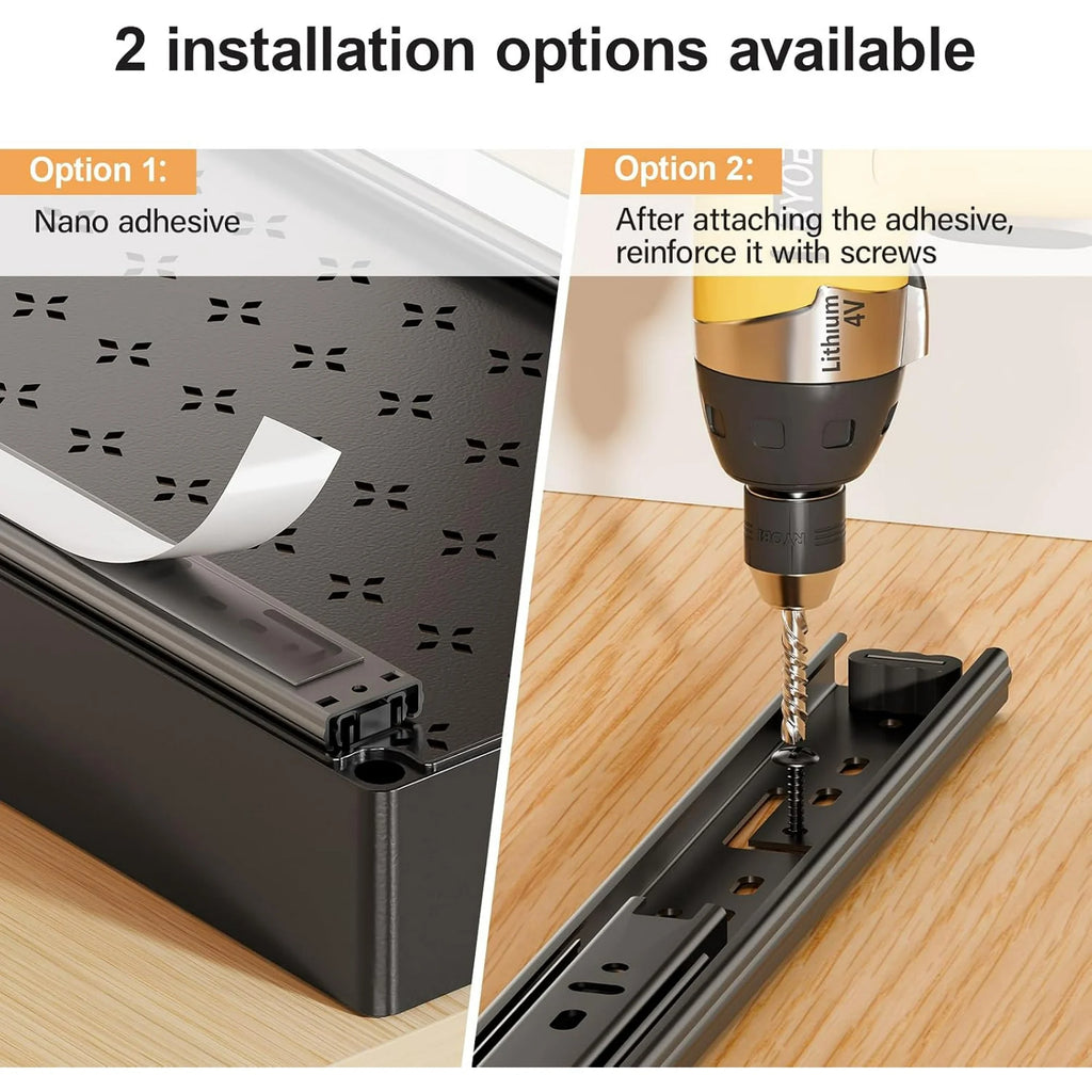 3 Pack Pull Out Cabinet Organizer, 15.7 Deep Drawers (Black) M1481