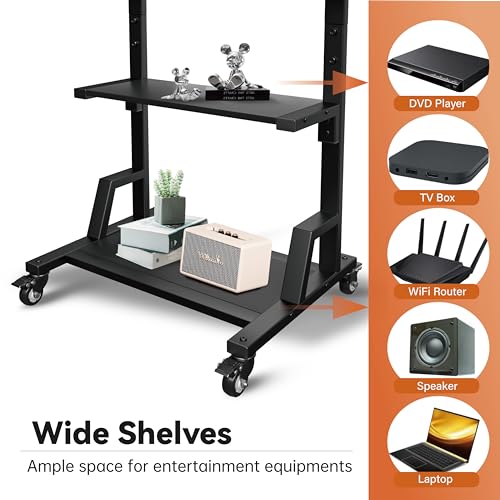 Rolling TV Cart Floor Stand with Mount and Wheels W691