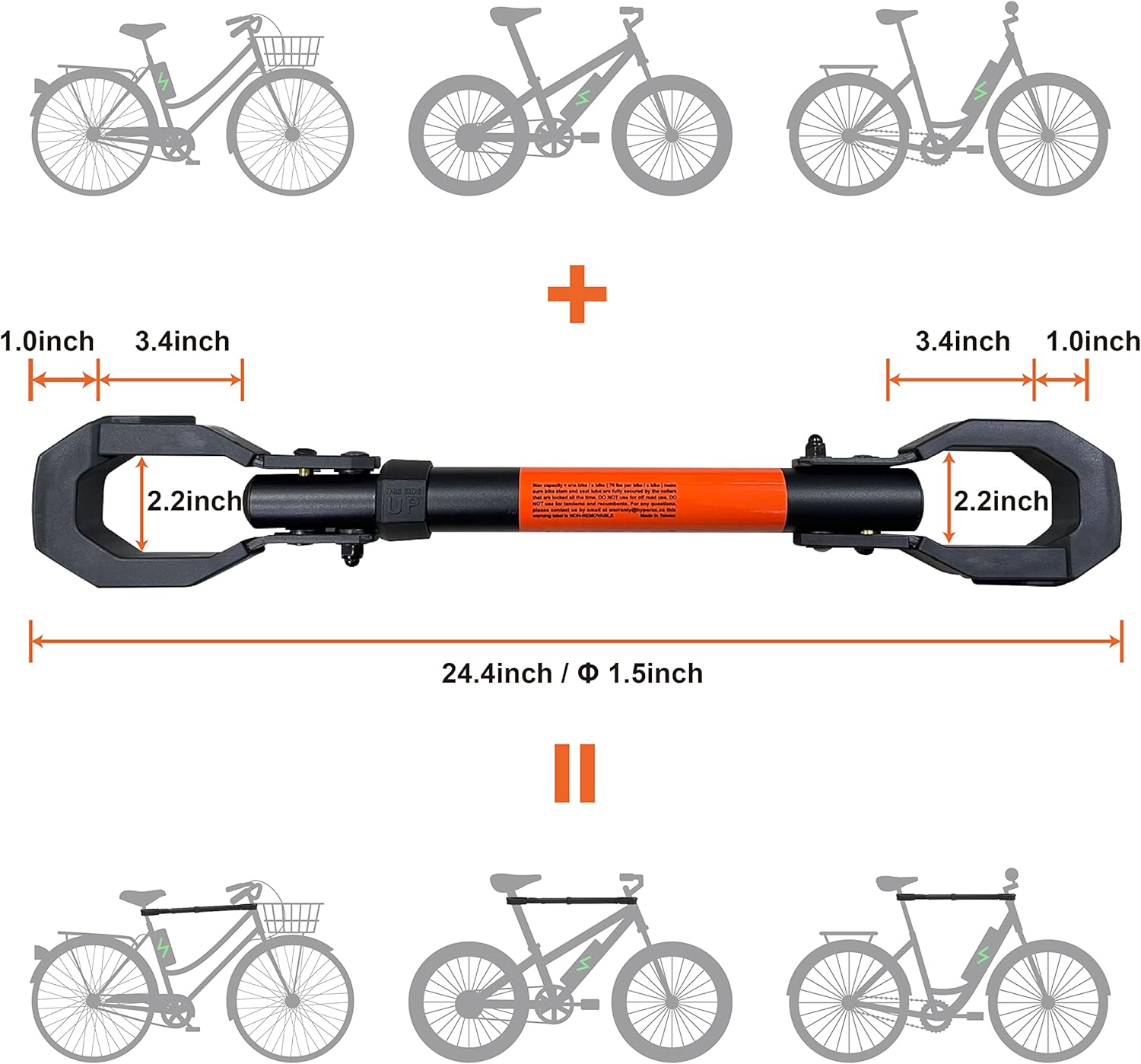 Platform Bike Rack for 2" Hitch Fits Up to 2 X 70 lbs Bike with Up to 5" Fat Tires B75185