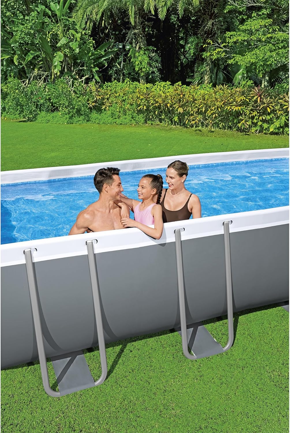 18' x 9' x 48" Rectangular Above Ground Swimming Pool Set with Sand Filter Pump O685