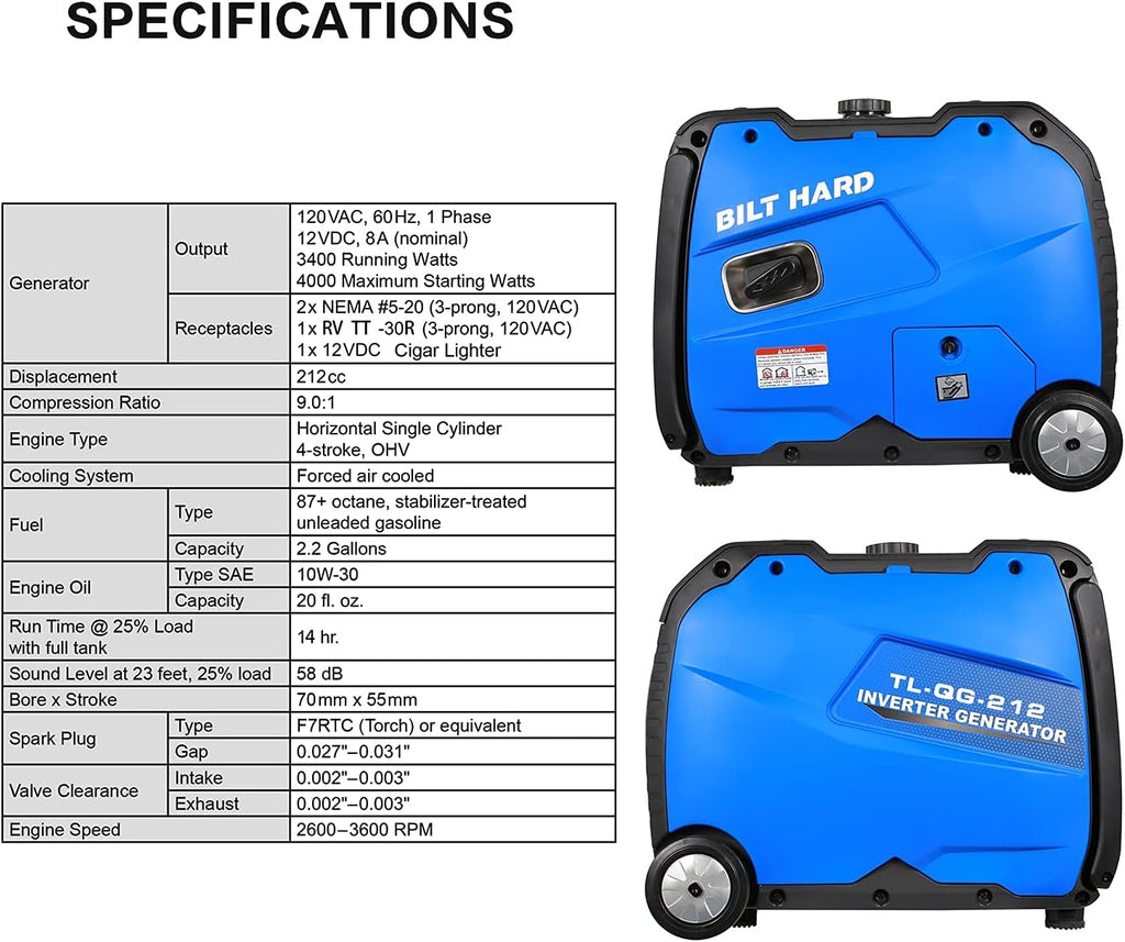 4000 Watt Quiet Inverter Generator with Electric Start H47158