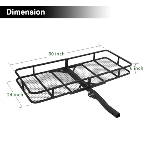 60"x24"x6" Folding Cargo Carrier Hitch Mount F654746