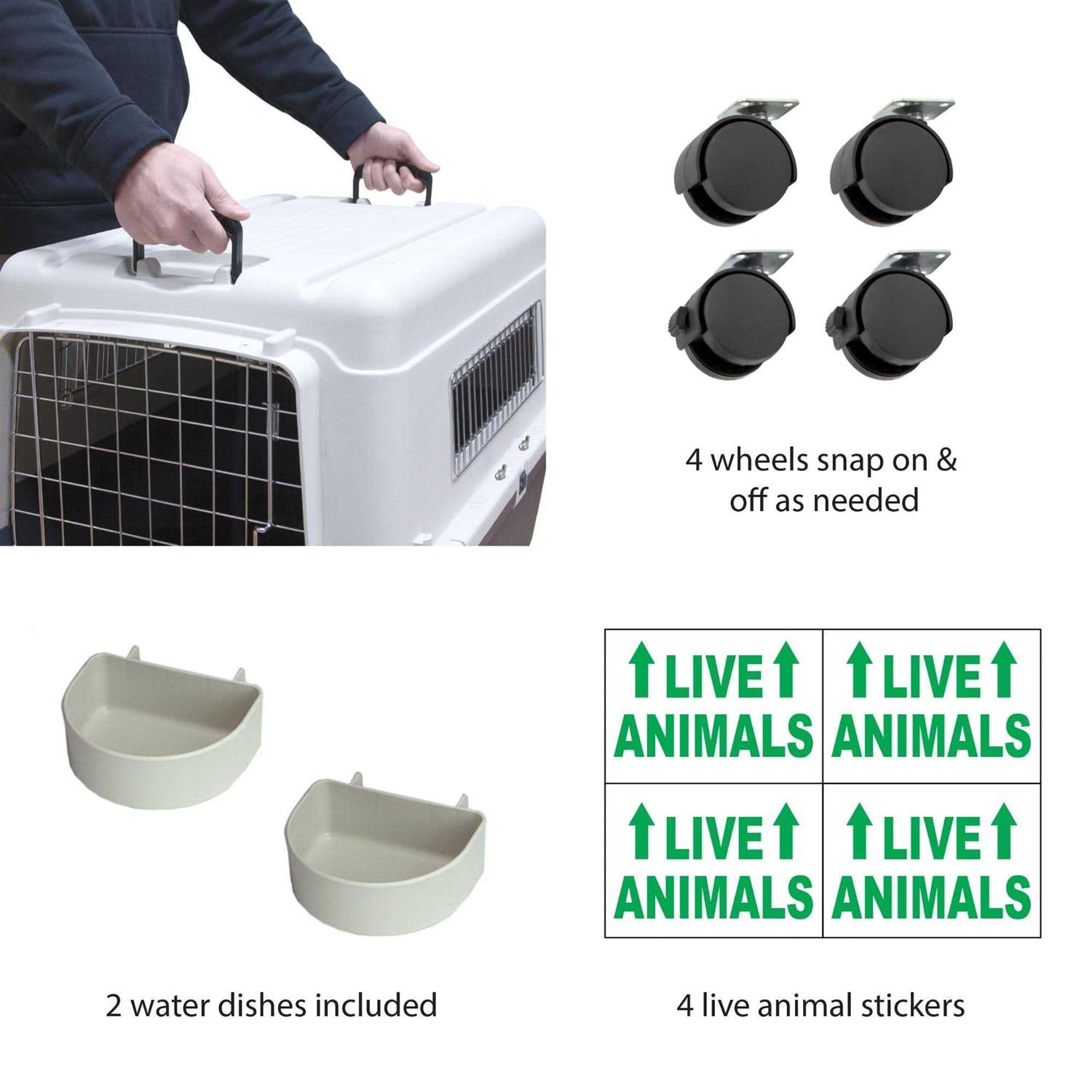 Plastic Rolling Wire Door Travel Dog Crate A683