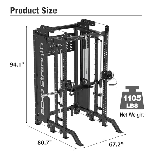 Commercial Functional Trainer Cable Machine with Dual Weight Stacks D978652