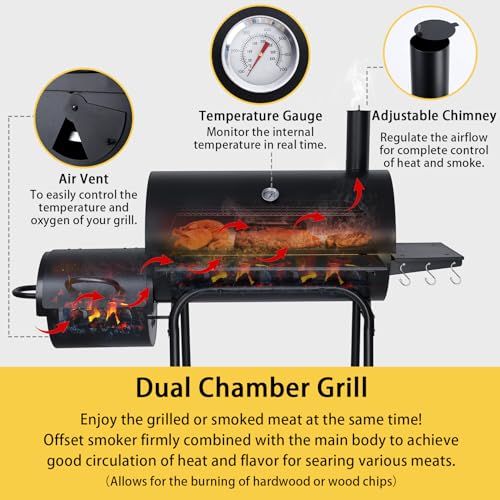 Charcoal Grill Offset Smoker P386270