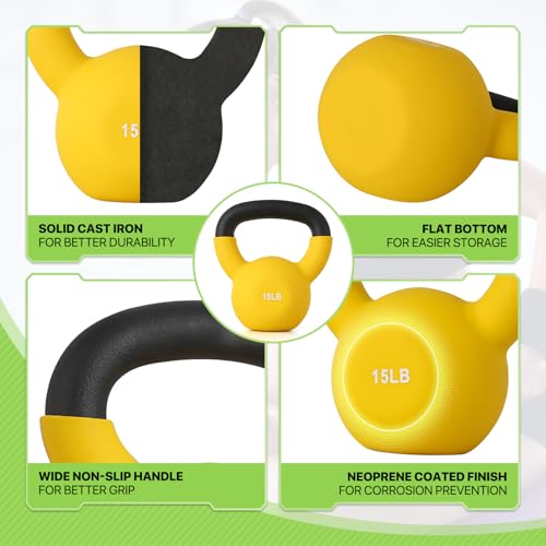 Neoprene Coated Solid Cast Iron Kettlebell T3382