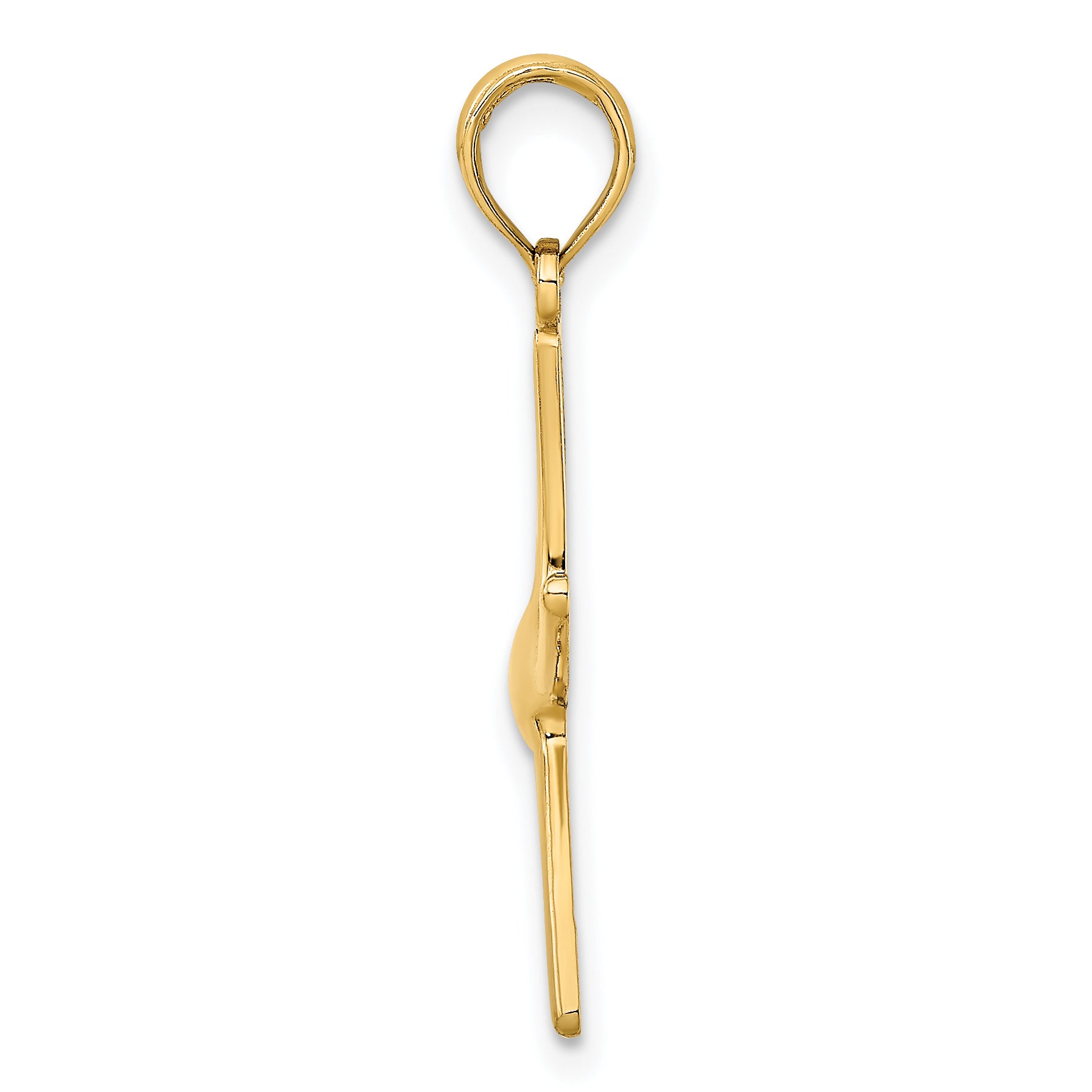 10K Yellow Gold Starfish Pendant Charm with 14K Yellow Gold Rope Chain Necklace 16'' B574321