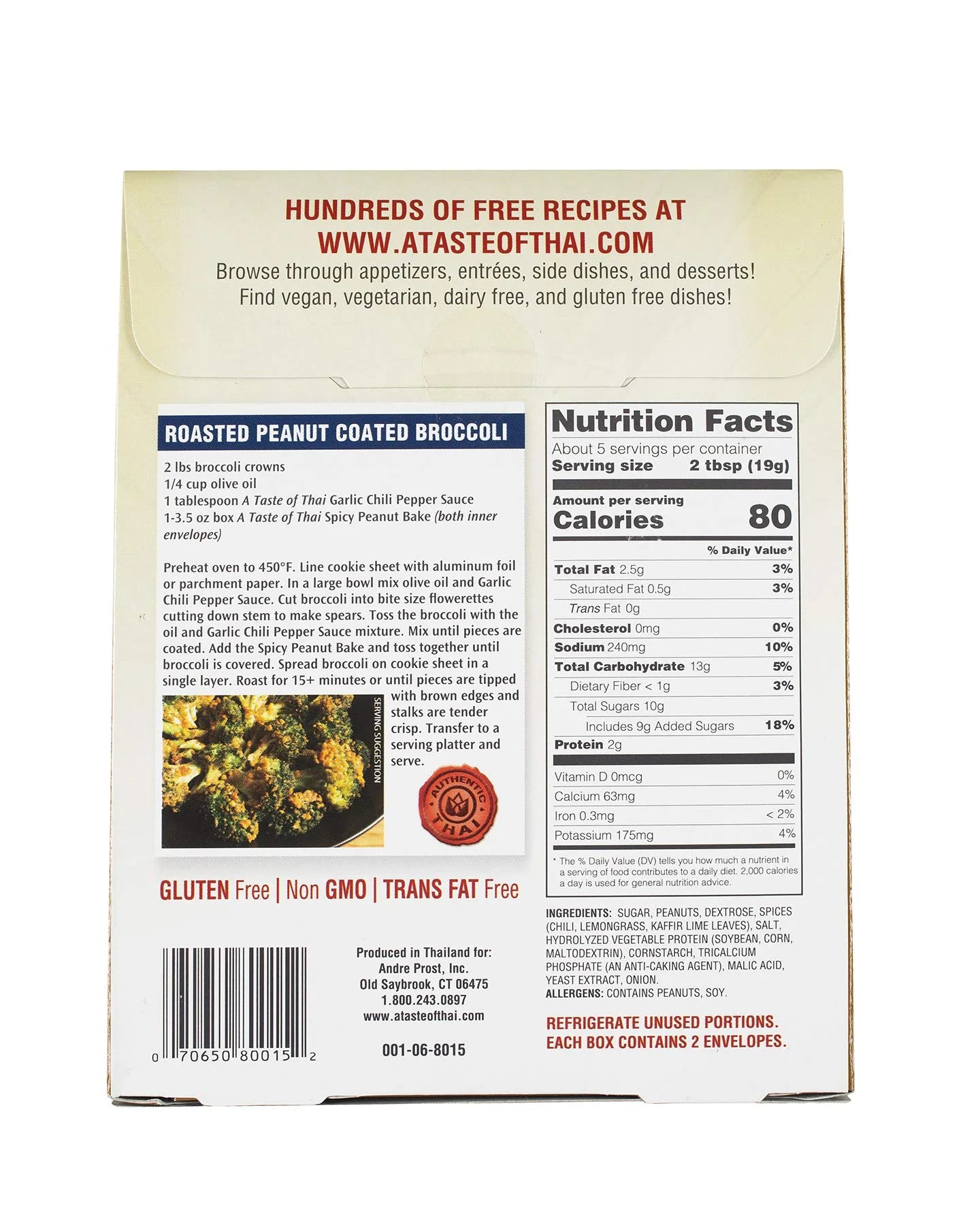 Spicy Peanut Bake 3.5oz Pack of 6 Gluten-Free Non-GMO Y923156