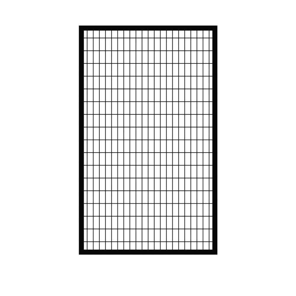 Black Powder-coat Steel Flat-top Yard Fence Gate S96424