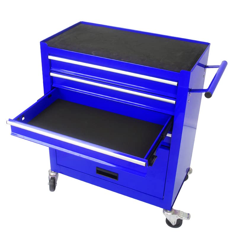 Orange Metal 4-Drawer Rolling Tool Cart H433
