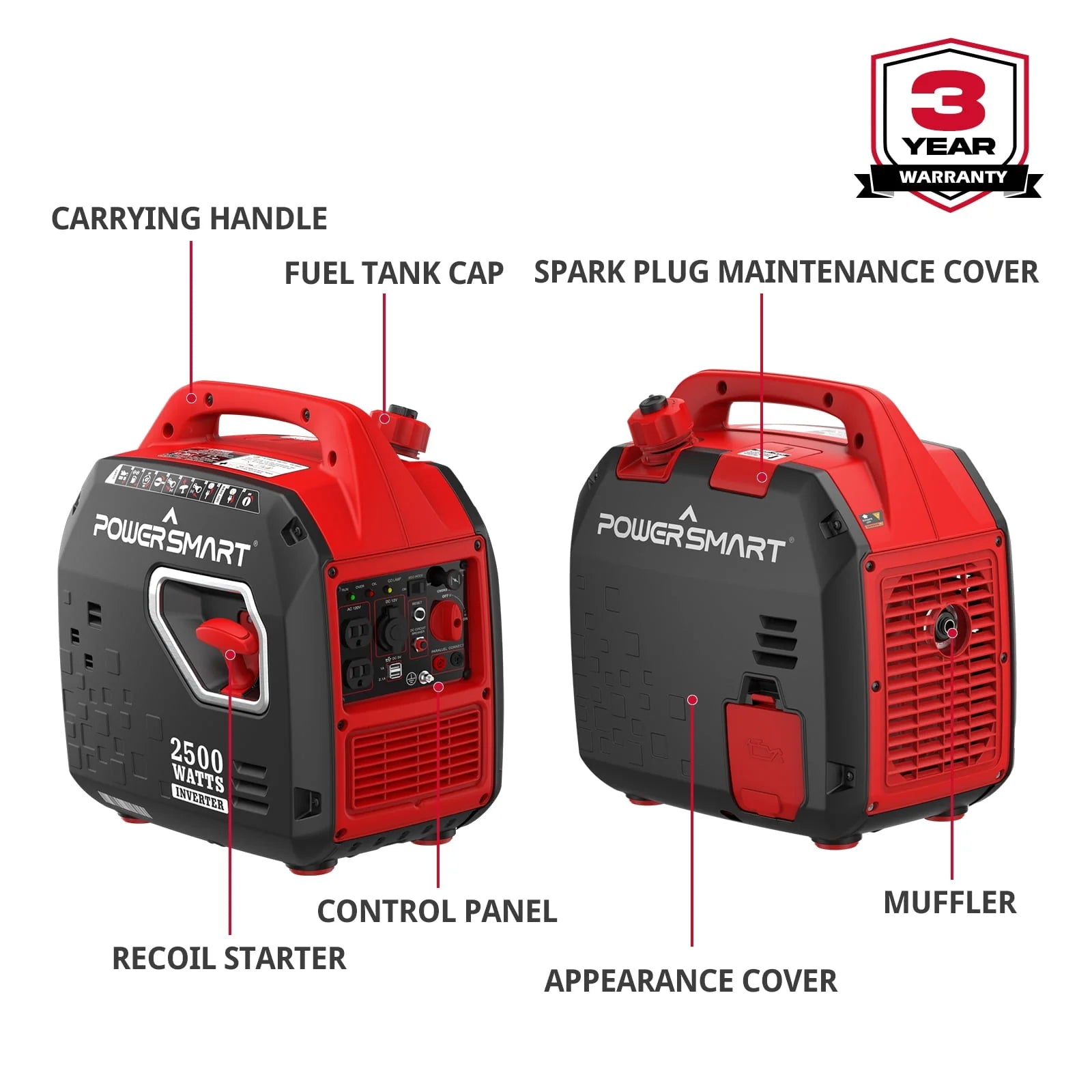 2500W Portable Inverter Gas Generator B3200