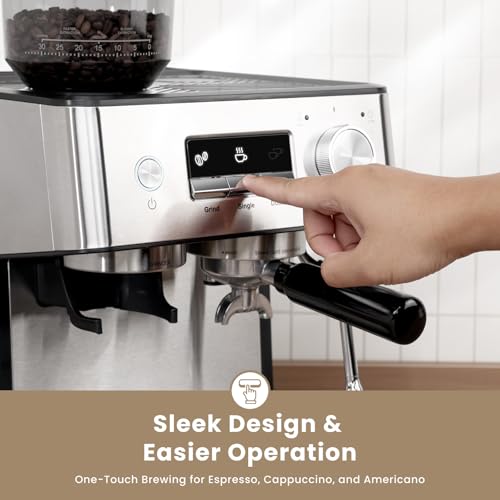 20 Bar Espresso Machine with Grinder & Milk Frother F8386