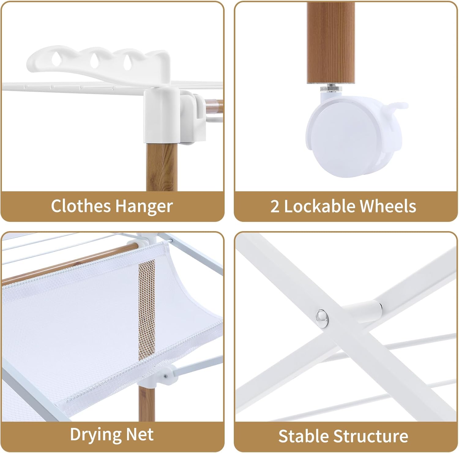 Collapsible Metal Drying Rack with Wheels N881627