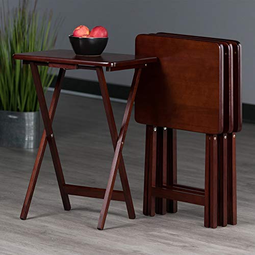 Set of 2 Foldable Snack Tables, 26", Natural H3699