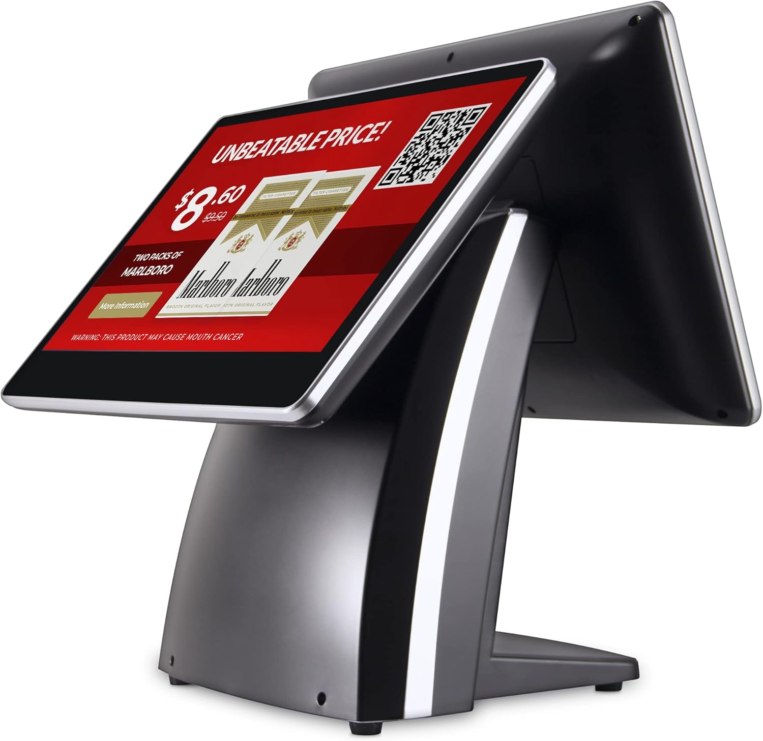 SmartPOS Cash Register POS System Bundle with Touch Screen Monitor, Customer-Facing Display, Cash Drawer, Wireless Scanner, Thermal Printer Y818494
